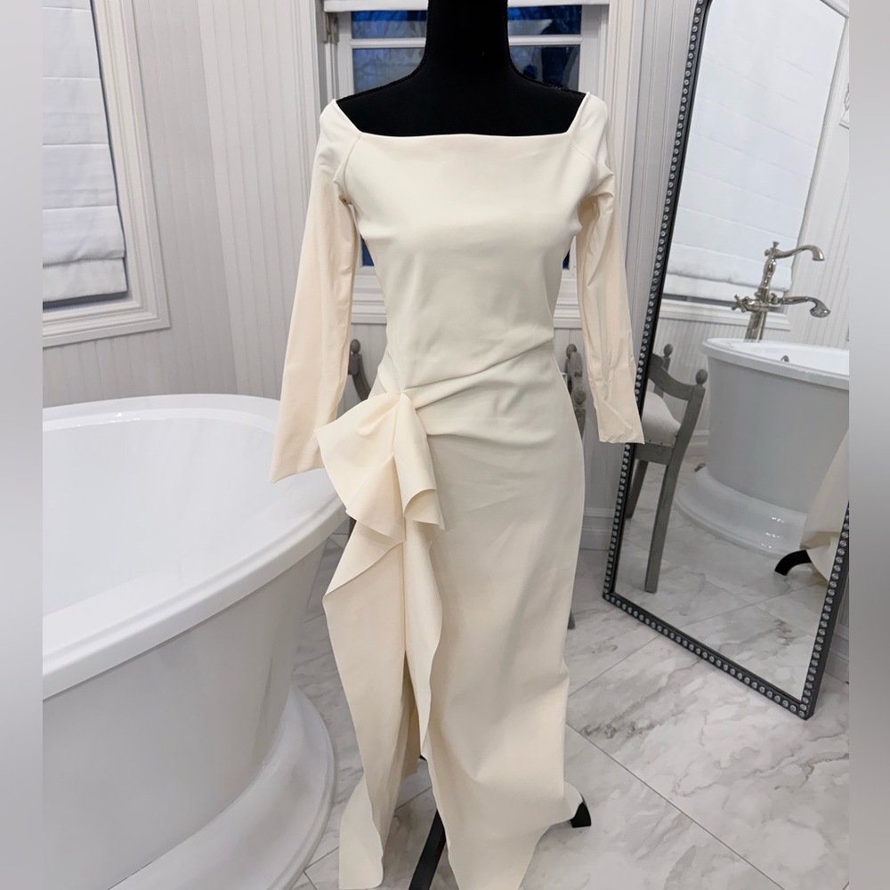 Chiara Boni Cream Long Sleeve Dress